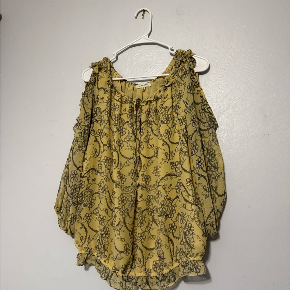 Max Studio Yellow Floral Blouse